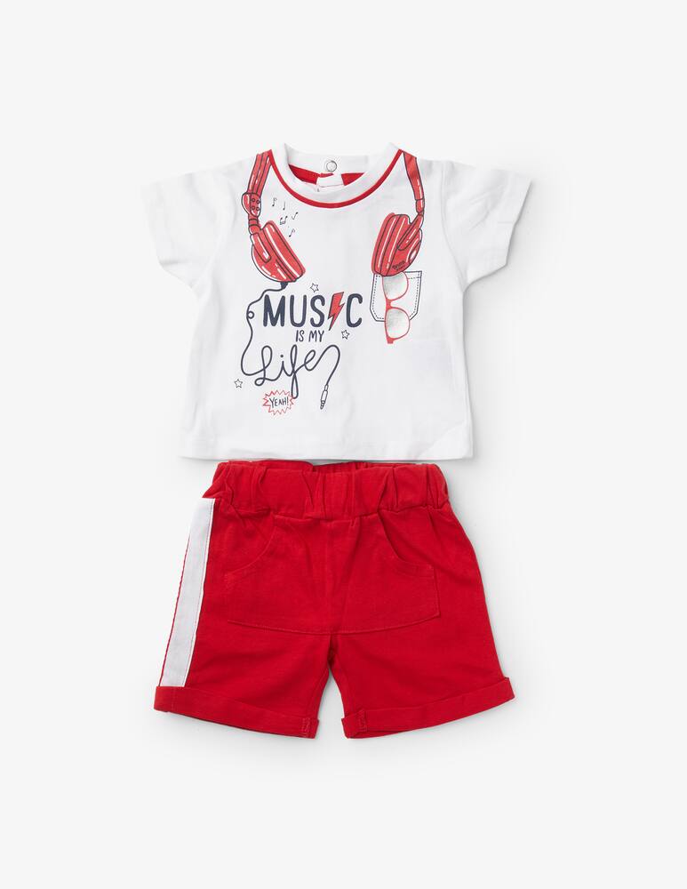 rinascente Brums Completo 2 pezzi maglietta e pantalone corto - Rosso