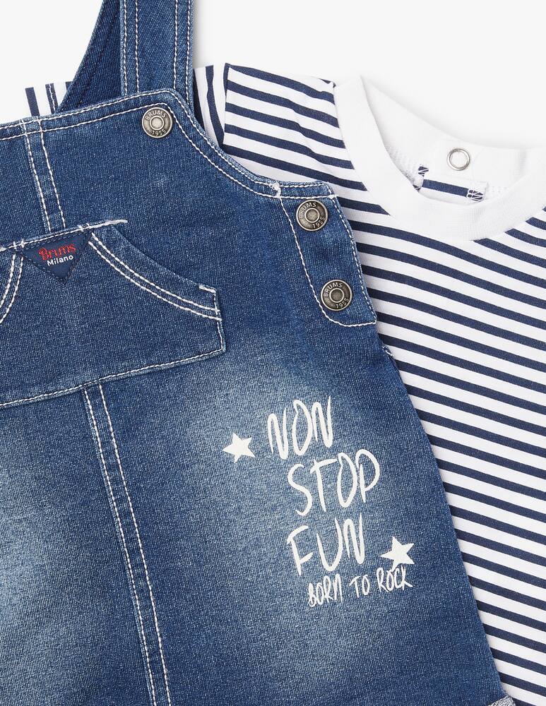 rinascente Brums Suit set 2 pieces t-shirt and dungaree - Blue