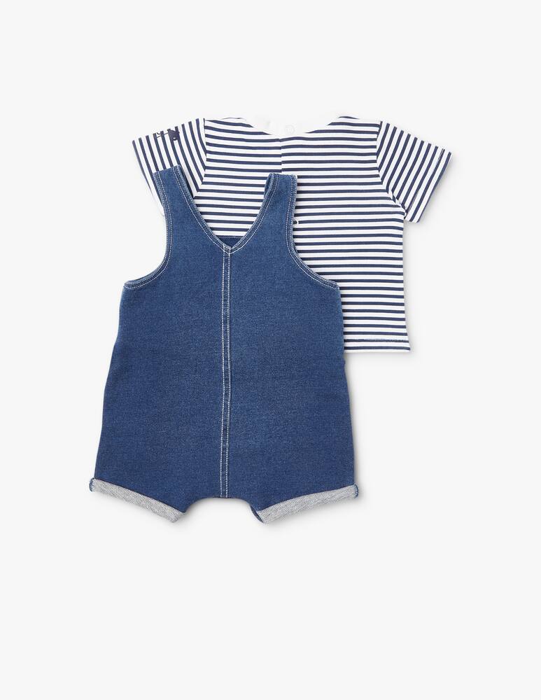 rinascente Brums Suit set 2 pieces t-shirt and dungaree - Blue