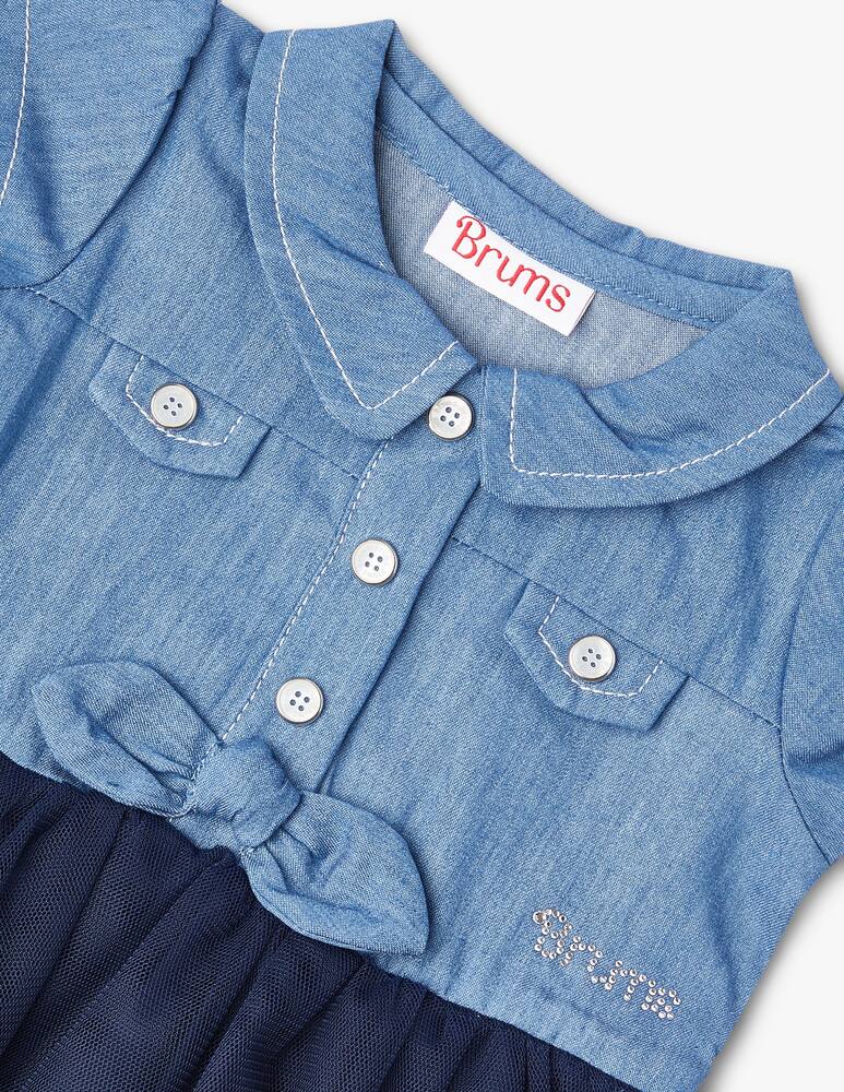 rinascente Brums Denim tulle dress with brief - Blue