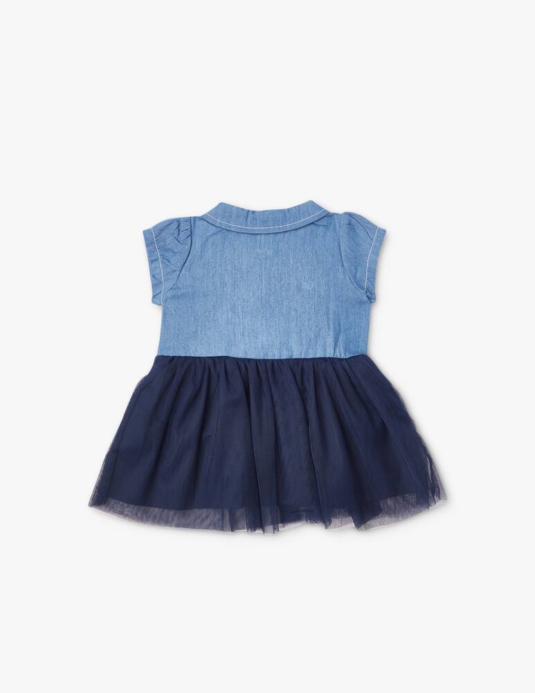 rinascente Brums Denim tulle dress with brief - Blue