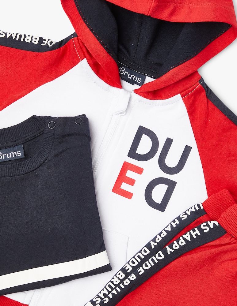 rinascente Brums Tutina con cappuccio 3 pezzi - Rosso