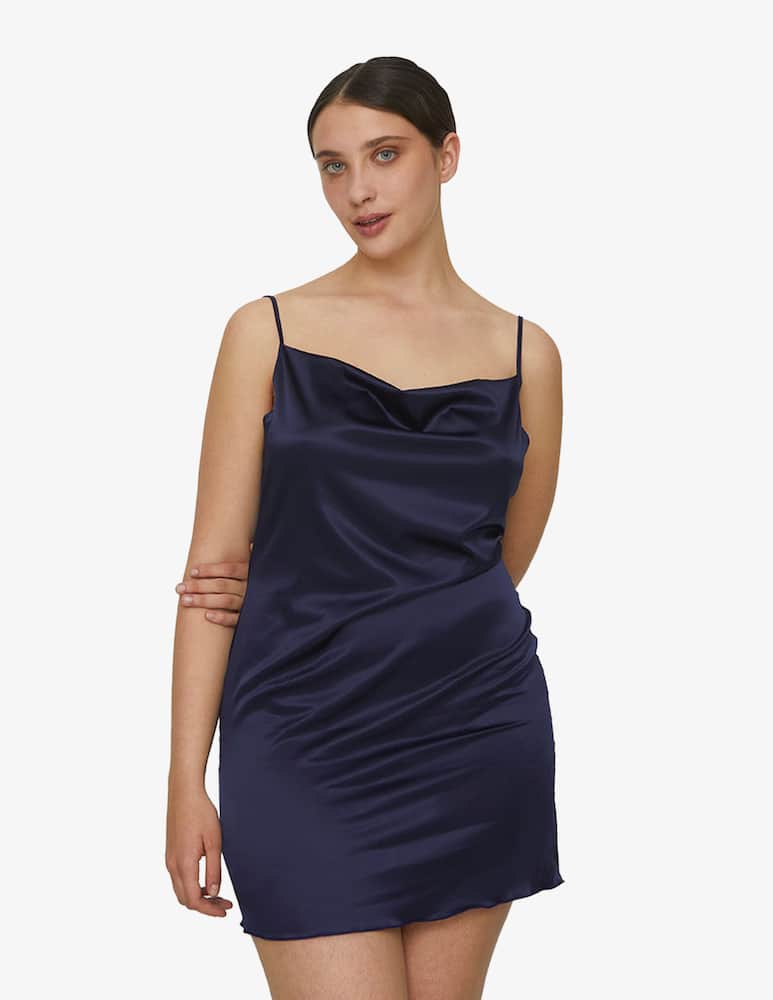 rinascente Chitè Satin Slip Dress - blue