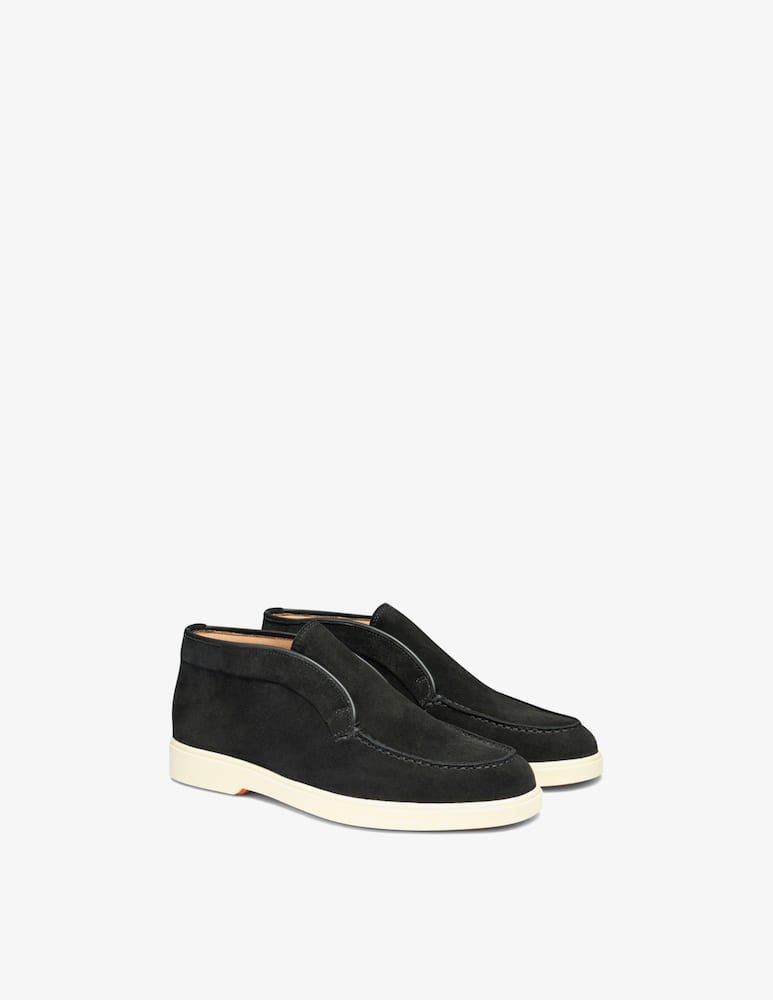 rinascente Santoni Black suede desert boot