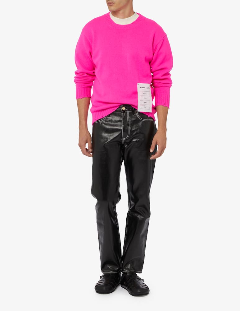 rinascente Amaranto Maglia girocollo lana cashmere rotture