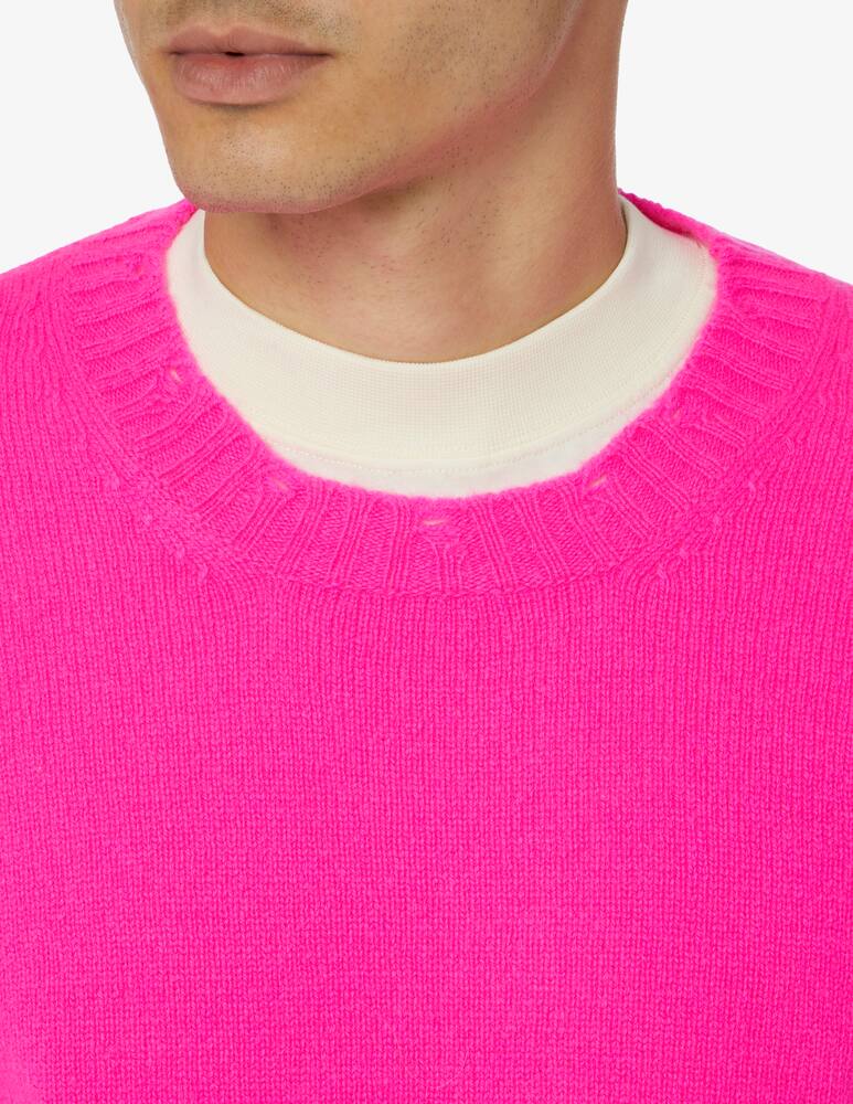 rinascente Amaranto Maglia girocollo lana cashmere rotture