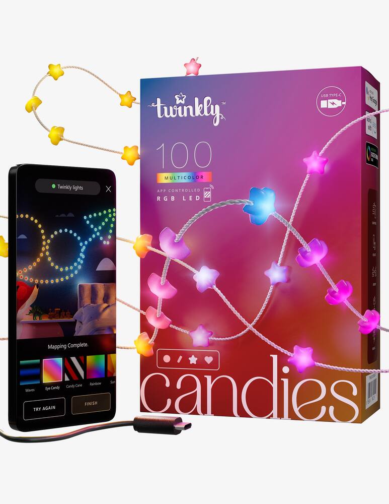 rinascente Twinkly Candies Star-shaped Light String with 100 RGB Leds