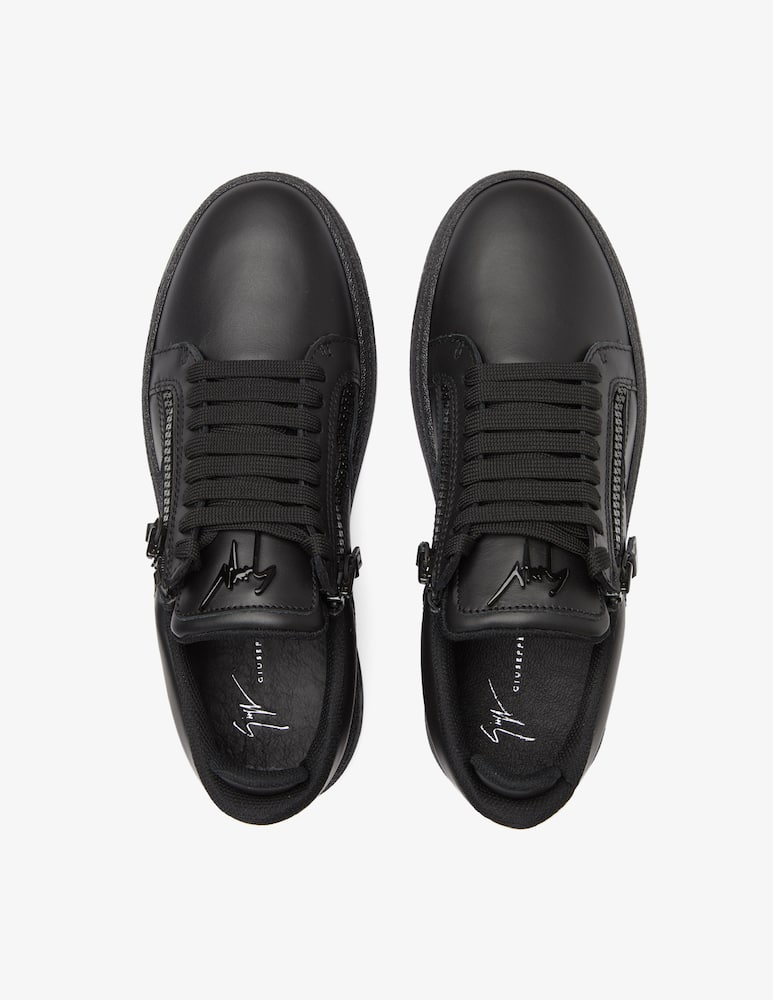 rinascente Giuseppe Zanotti Sneaker total black zip