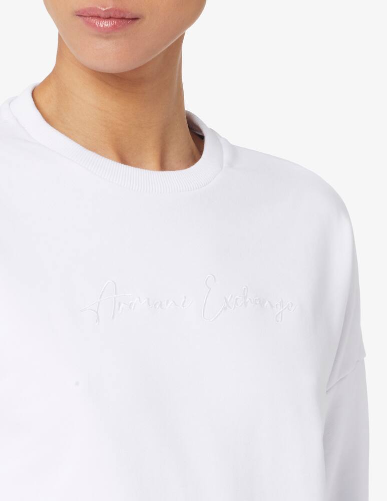 rinascente Armani Exchange Felpa girocollo con logo corsivo al tono