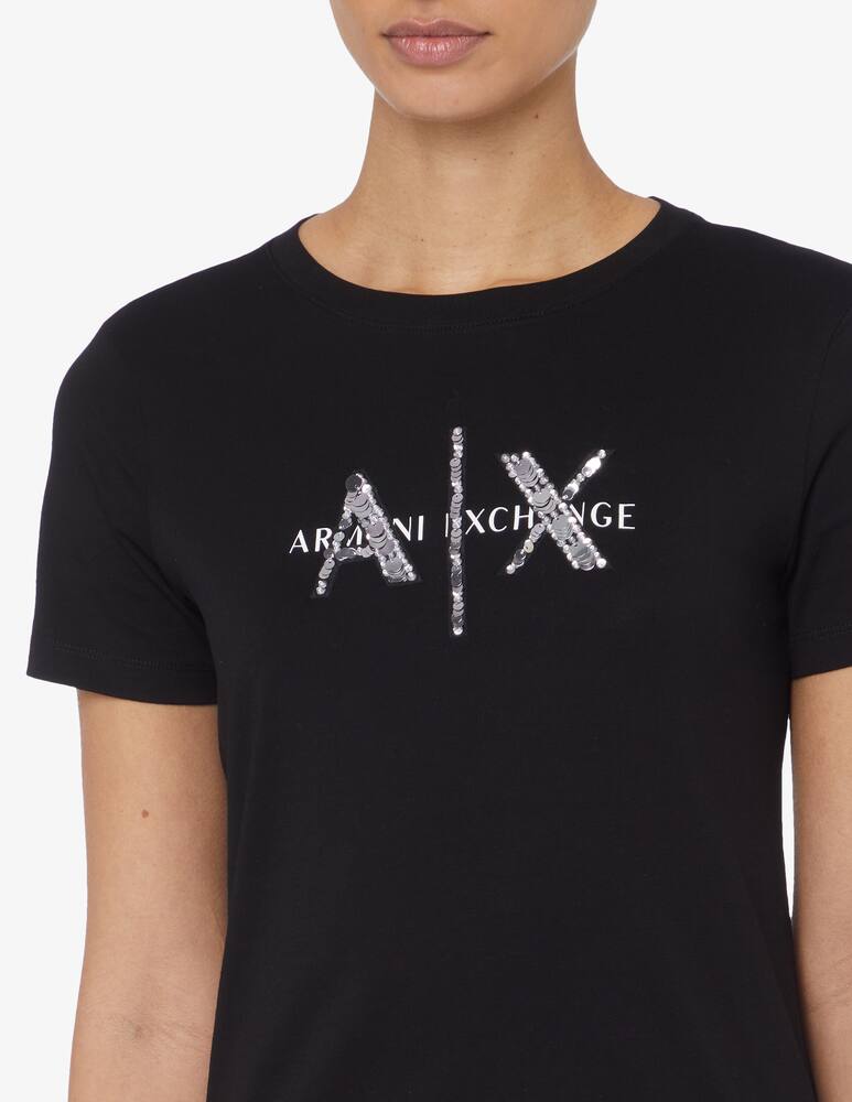 rinascente Armani Exchange T-shirt AX paillettes - Nero