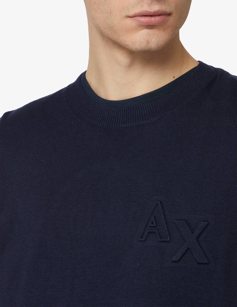 rinascente Armani Exchange Logo embossed crewneck jumper