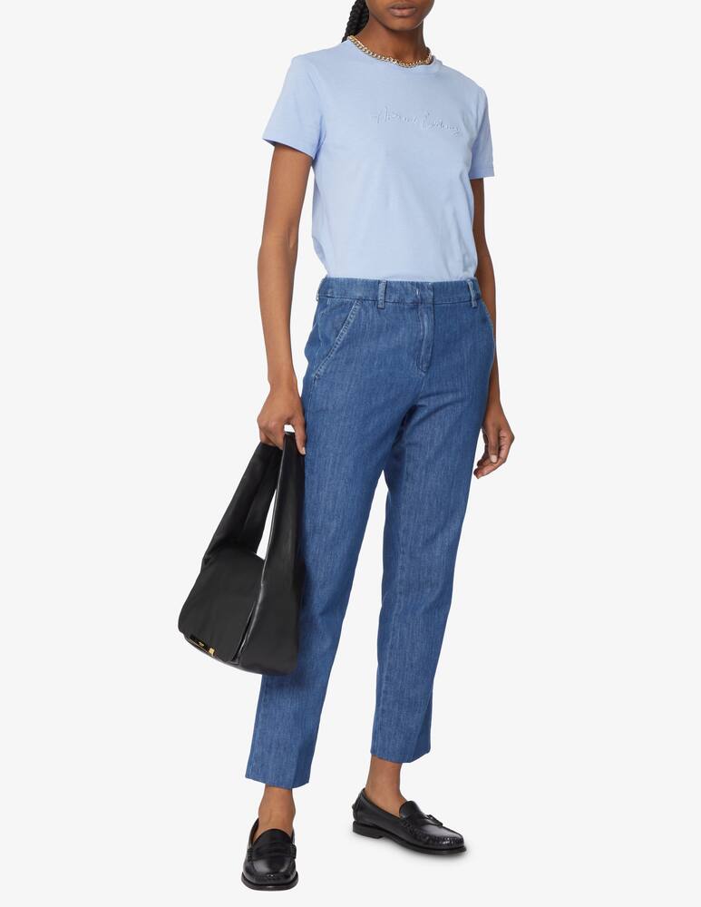 rinascente Armani Exchange T-shirt logo corsivo al tono - Azzurro