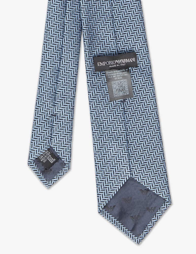 rinascente Emporio Armani Cravatta chevron puntinato jacquard 