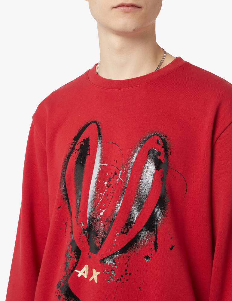 rinascente Armani Exchange Rabbit crewneck sweater Red 
