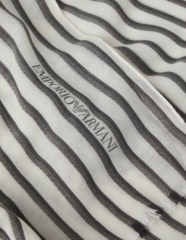 rinascente Emporio Armani Sciarpa a righe con logo 