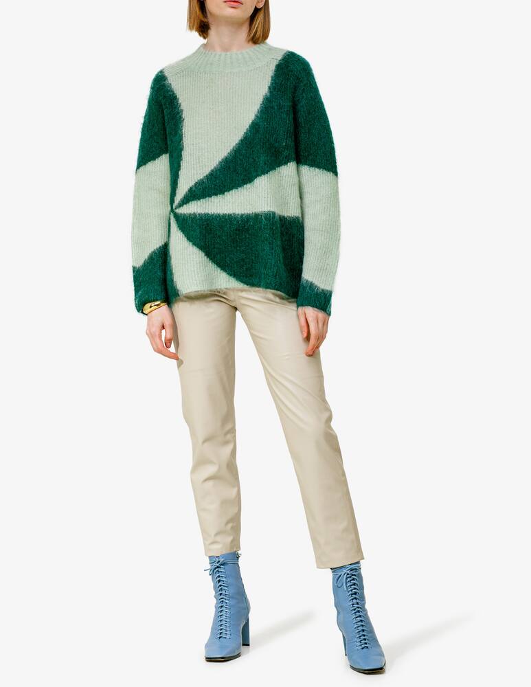 rinascente Happy Sheep English knit brushed mohair over sweater - Green