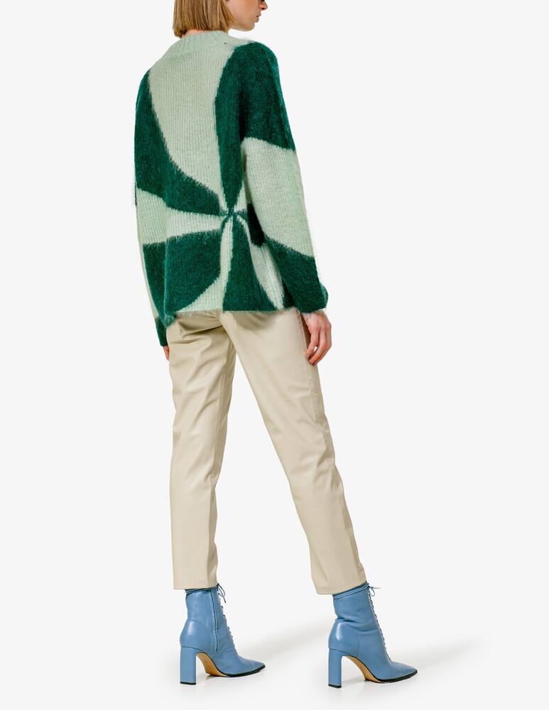 rinascente Happy Sheep English knit brushed mohair over sweater - Green