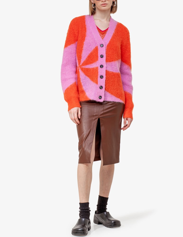 rinascente Happy Sheep English knit brushed mohair cardigan - Pink