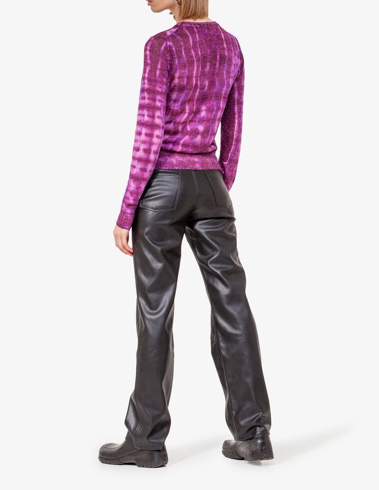 rinascente Happy Sheep Lurex tie-dye round neck sweater - Violet