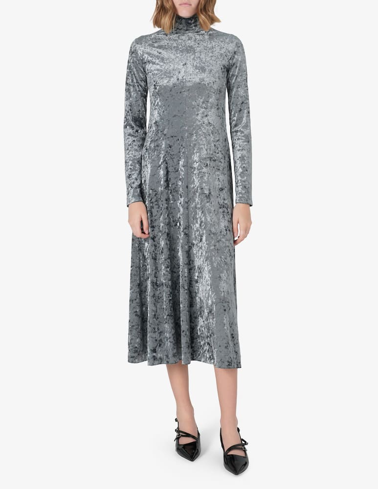 rinascente Forte Forte Iridescent velvet turtleneck dress