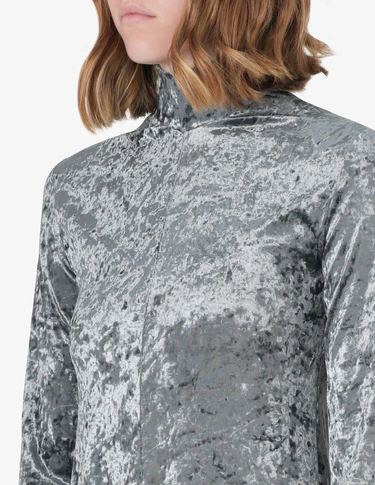 rinascente Forte Forte Iridescent velvet turtleneck dress