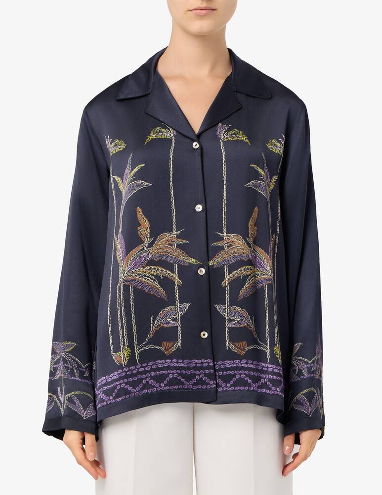 rinascente Forte Forte Sogni print satin pajama shirt
