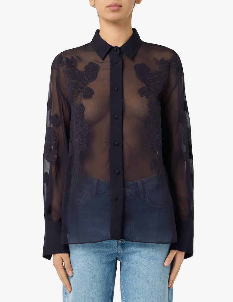 rinascente Forte Forte Iris velvet organza shirt