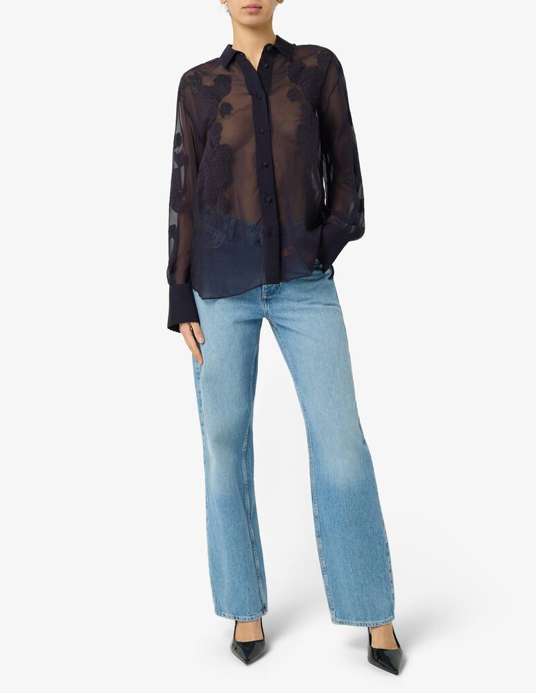 rinascente Forte Forte Iris velvet organza shirt