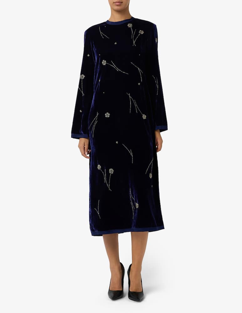 rinascente Forte Forte Embroidered velvet midi dress