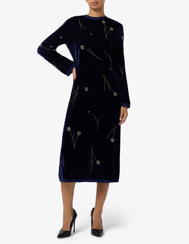 rinascente Forte Forte Embroidered velvet midi dress