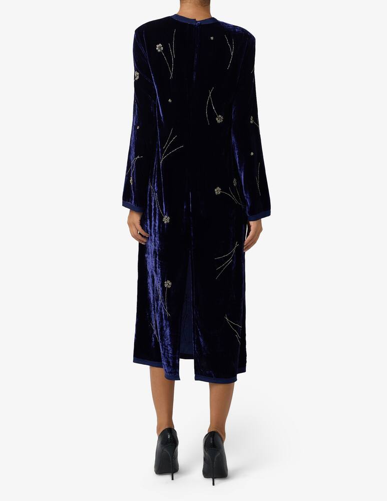 rinascente Forte Forte Embroidered velvet midi dress