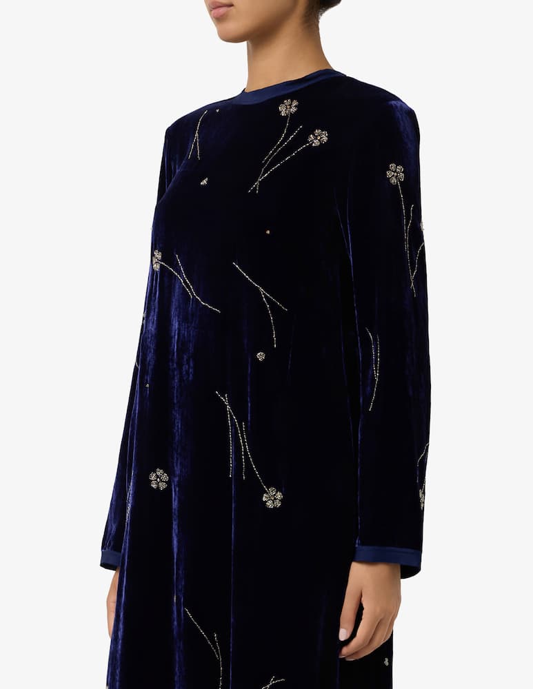 rinascente Forte Forte Embroidered velvet midi dress