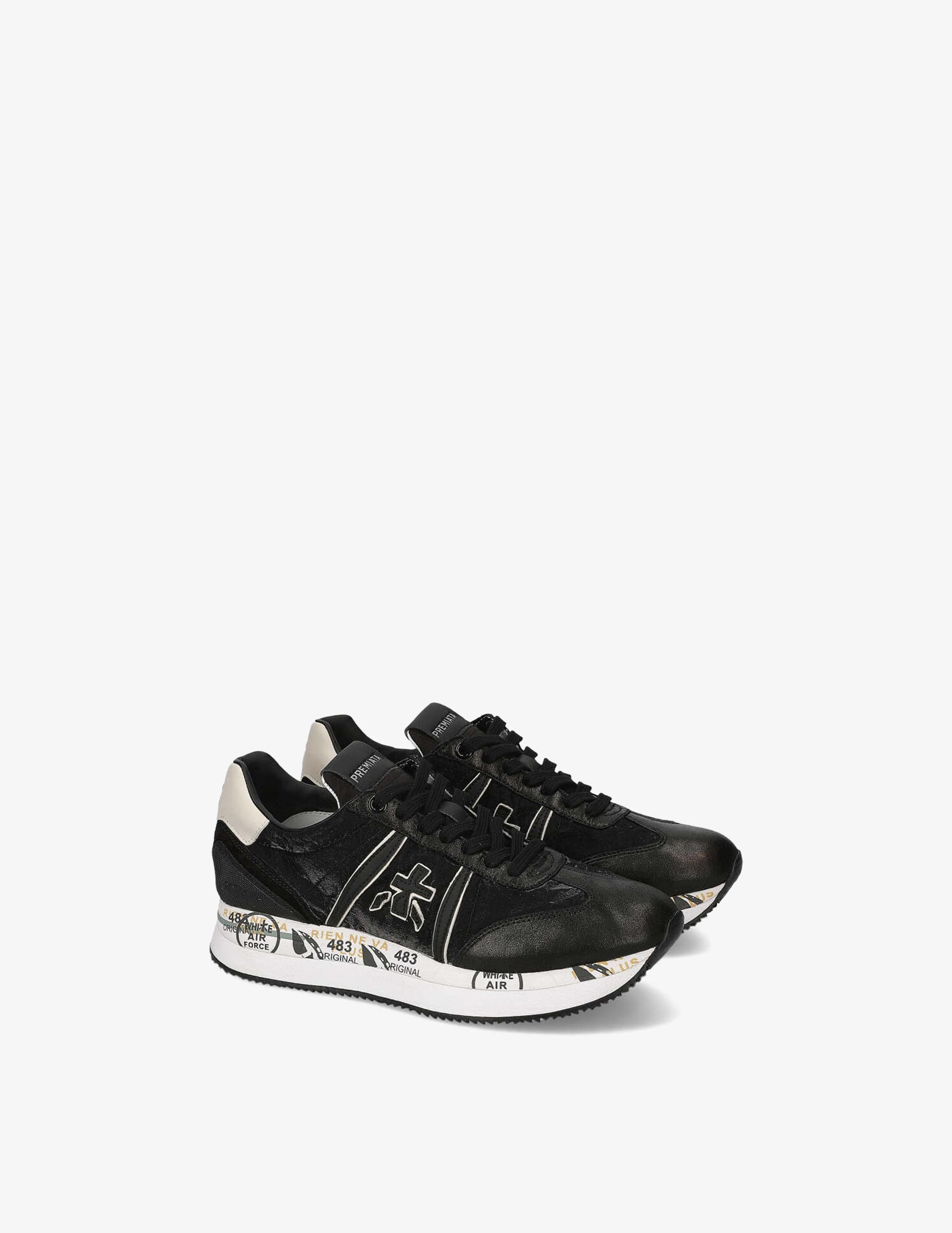 Shop Premiata Conny nylon and suede sneakers on Rinascente