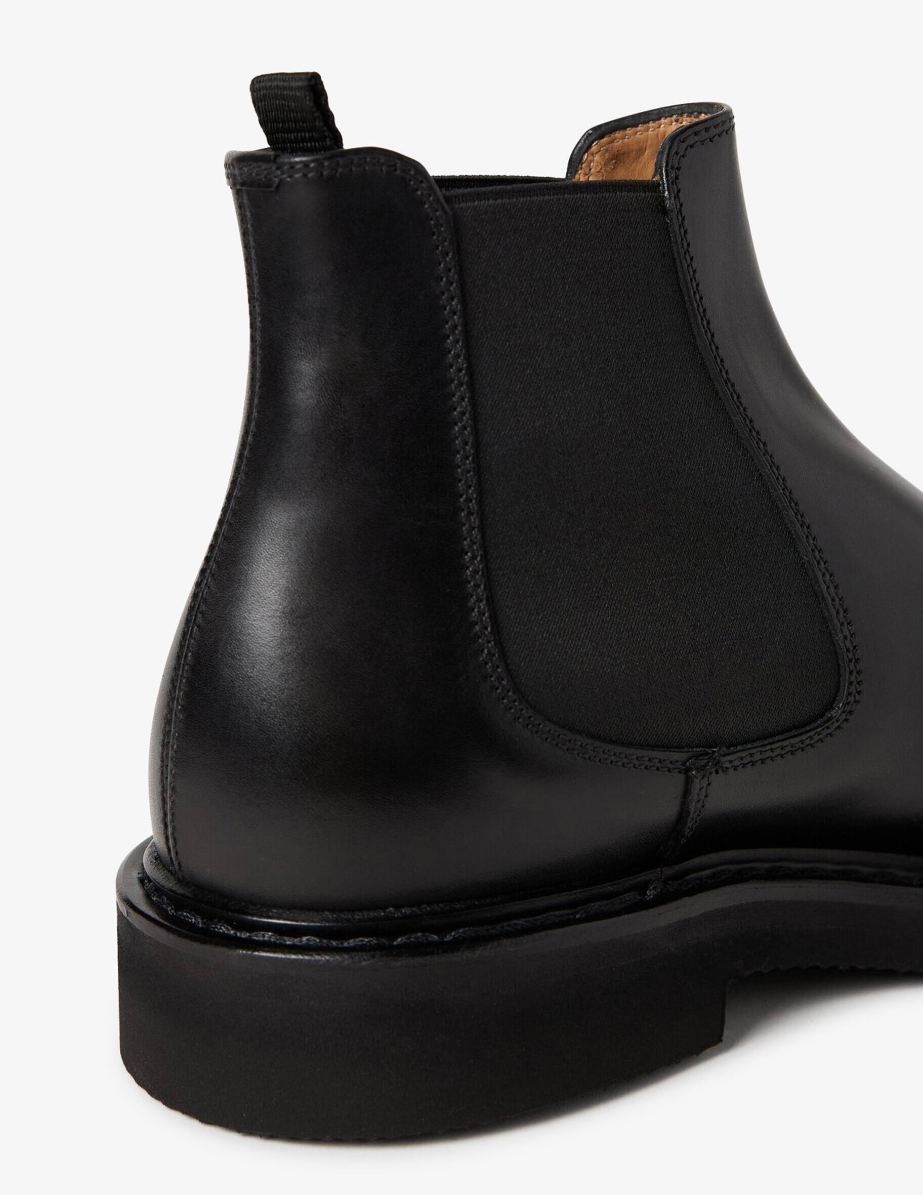 Mille885 Smooth Black Leather Boots - NWT New Rock Metal Detail Leather Combat Boots - Black – Dolls Kill main image 3