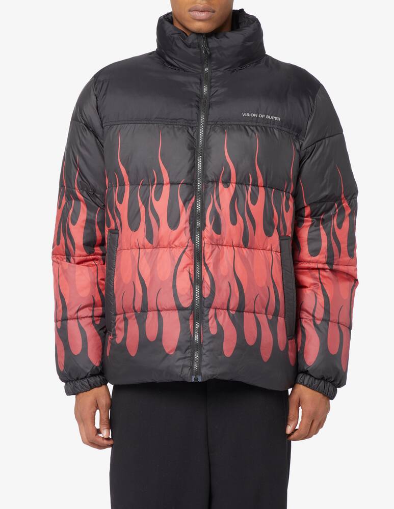 Vision of Super Red flame puffer jacket - picture 1