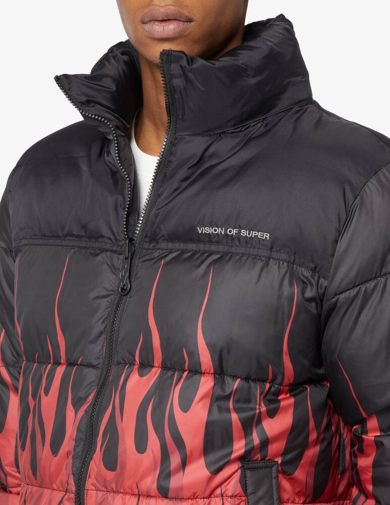 Vision of Super Red flame puffer jacket - picture 4
