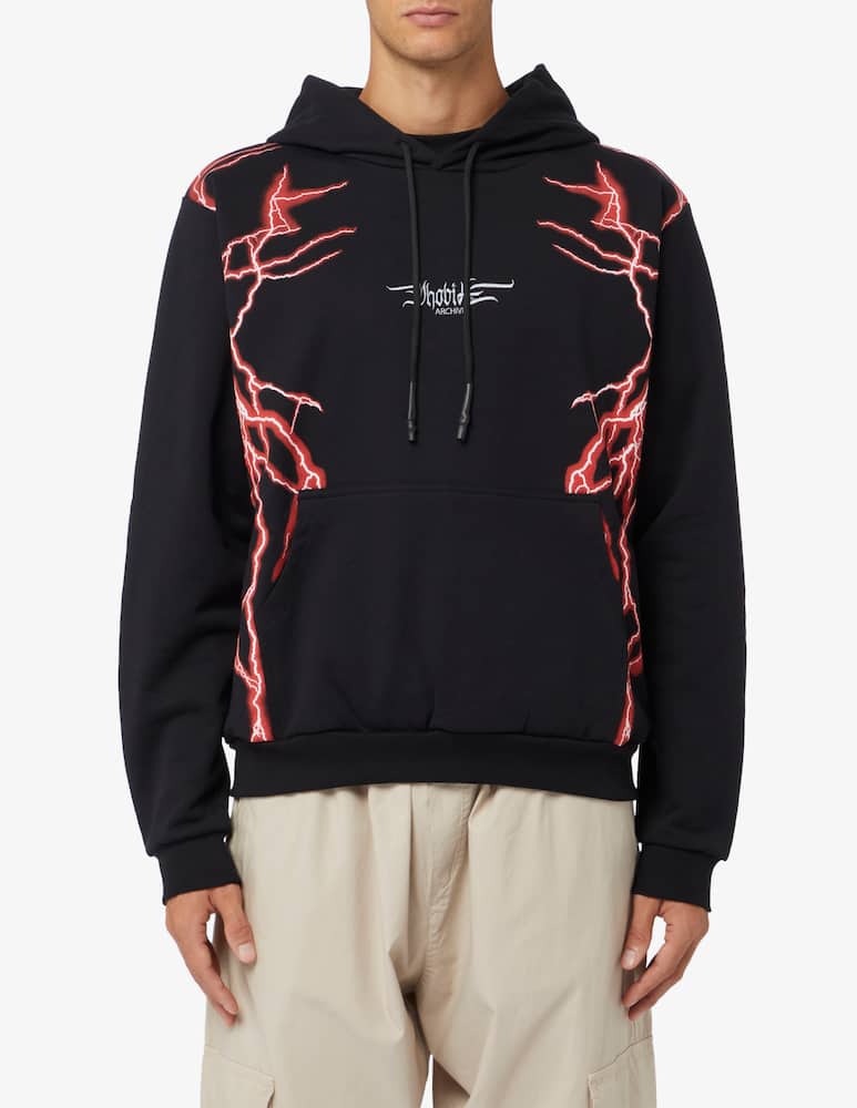 Phobia Red lateral lightning hoodie - picture 1