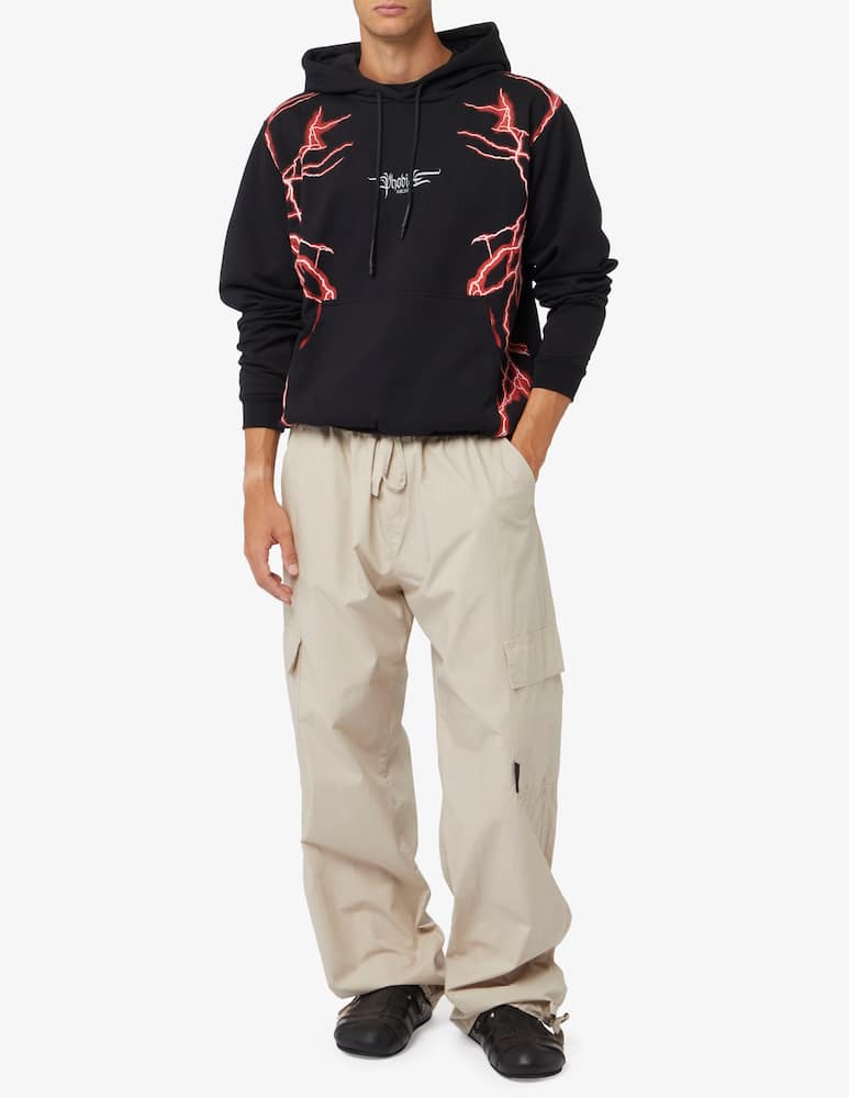 rinascente Phobia Red lateral lightning hoodie