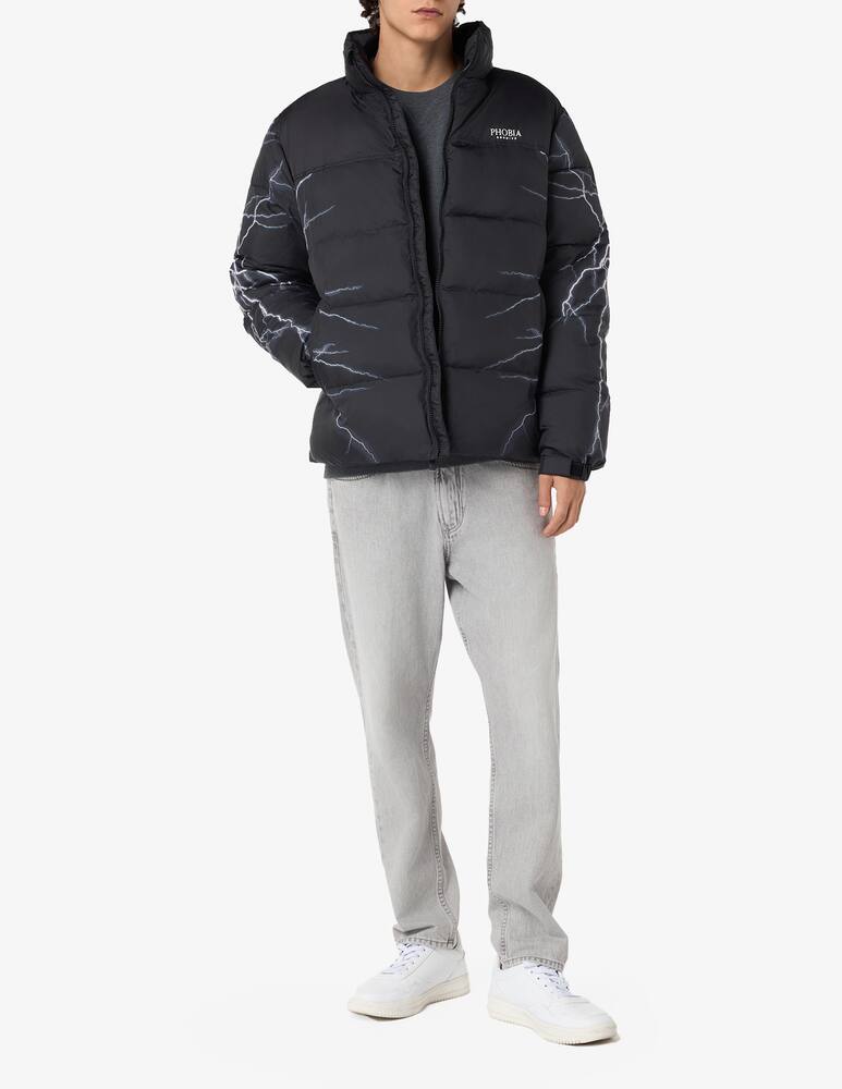 Phobia Grey lateral lightning puffer jacket - picture 2 Phobia Grey lateral lightning puffer jacket - picture 2