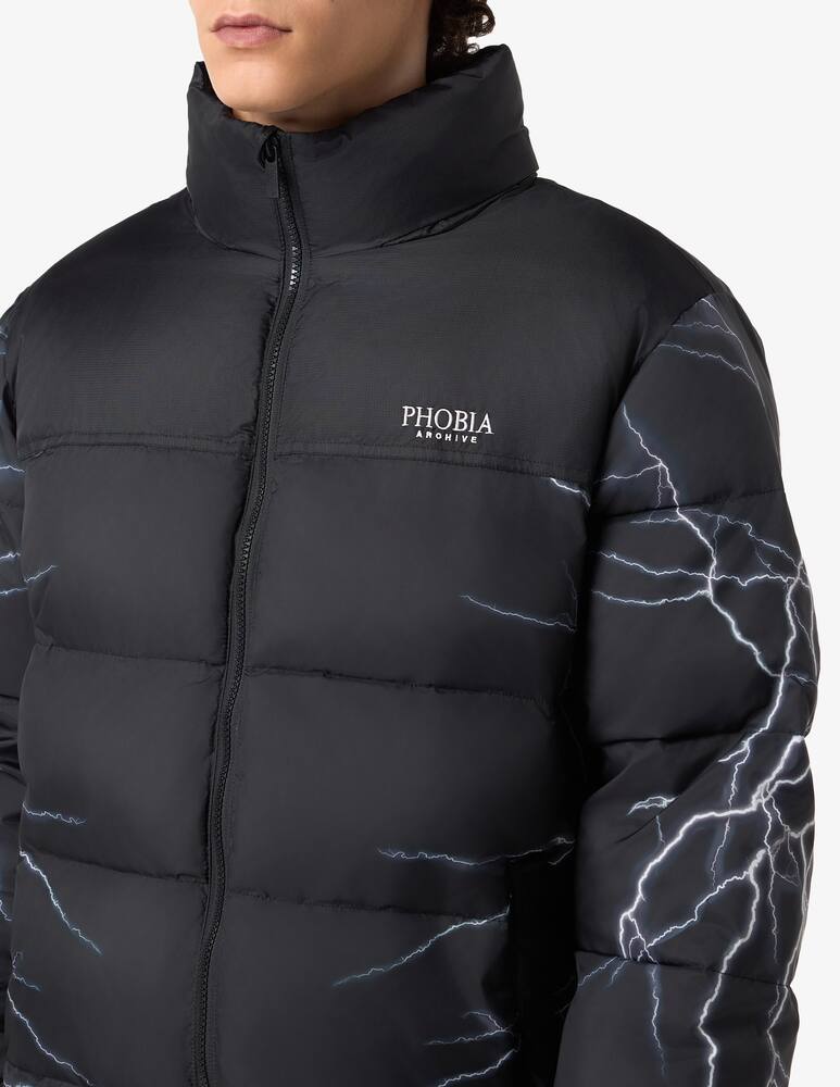 Phobia Grey lateral lightning puffer jacket - picture 4 Phobia Grey lateral lightning puffer jacket - picture 4