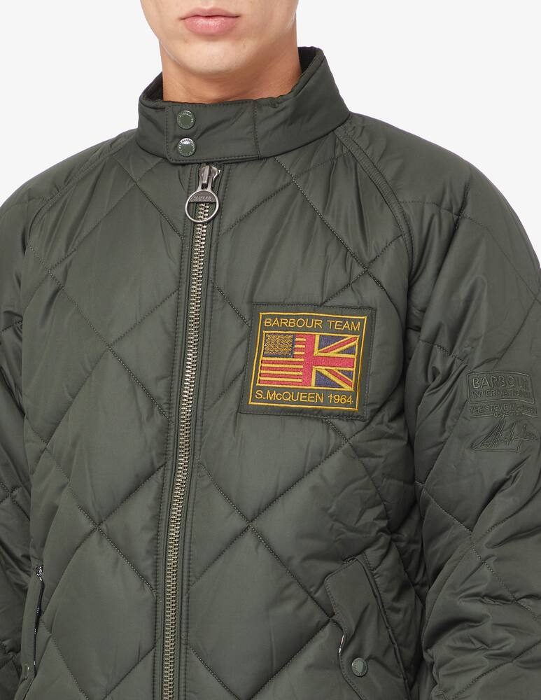 rinascente Barbour International Giacca trapuntata merchant bandiera patch
