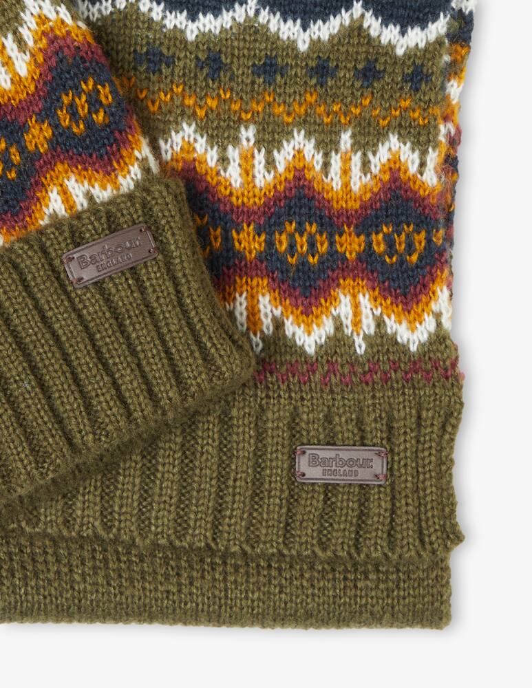 rinascente Barbour Pom pom greca scarf and beanie gift box