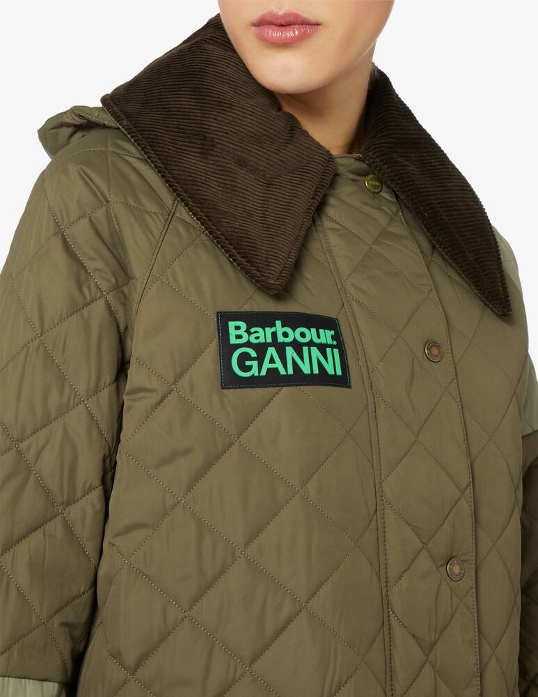 rinascente Barbour Quilted burghley jacket x Ganni