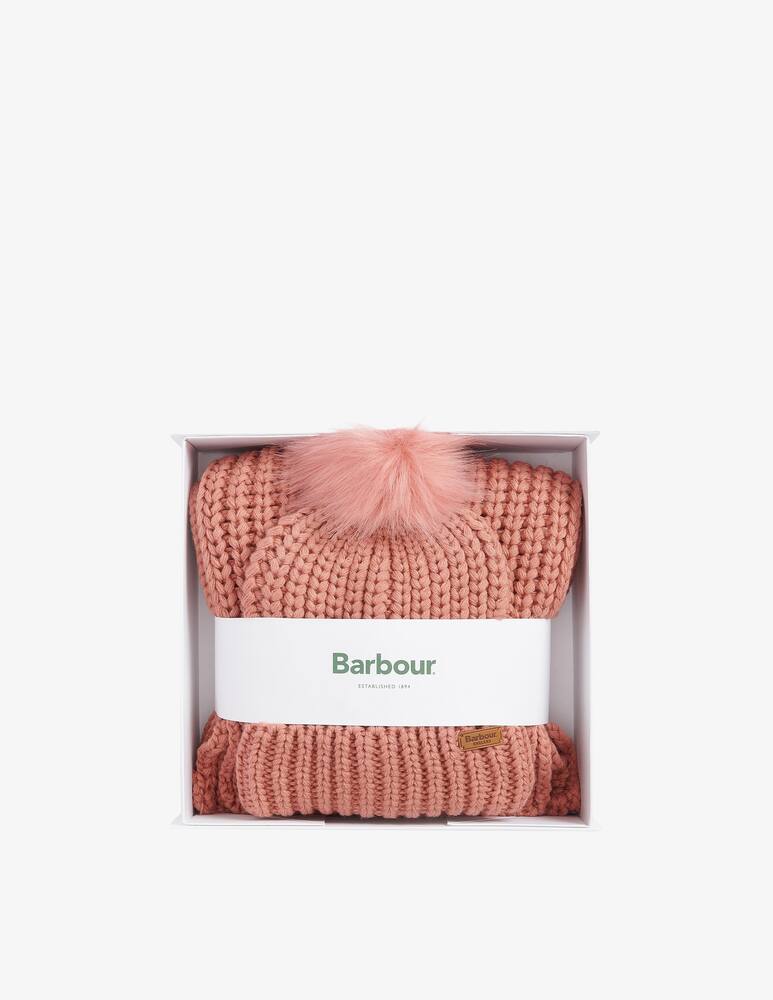 rinascente Barbour Gift box scarf beanie pon pon