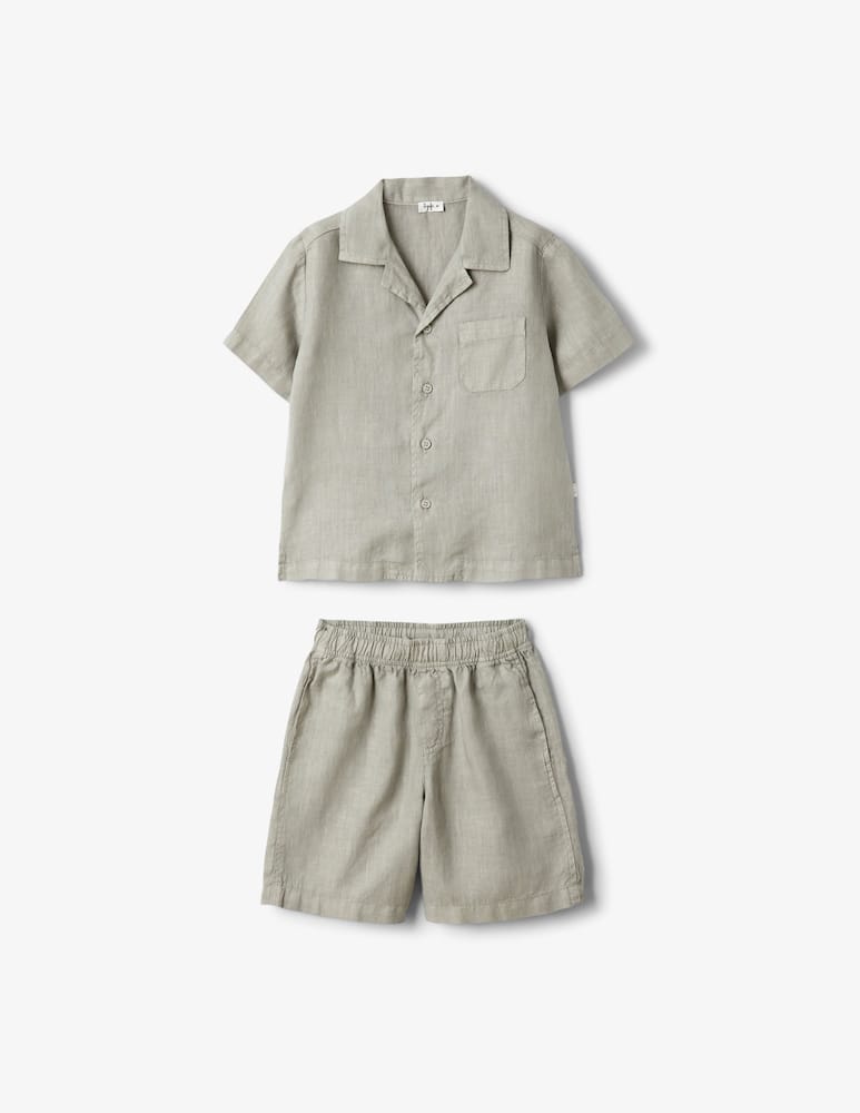 Il Gufo Set camicia e pantaloni in lino - immagine 1
