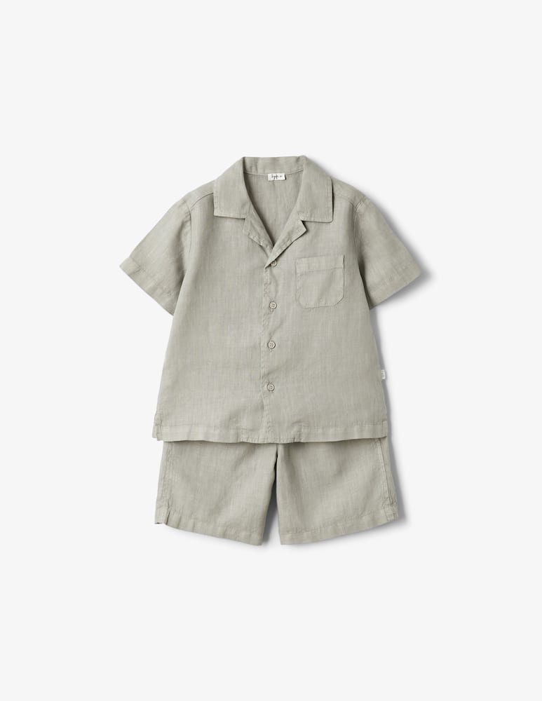 rinascente Il Gufo Linen shirt and shorts set