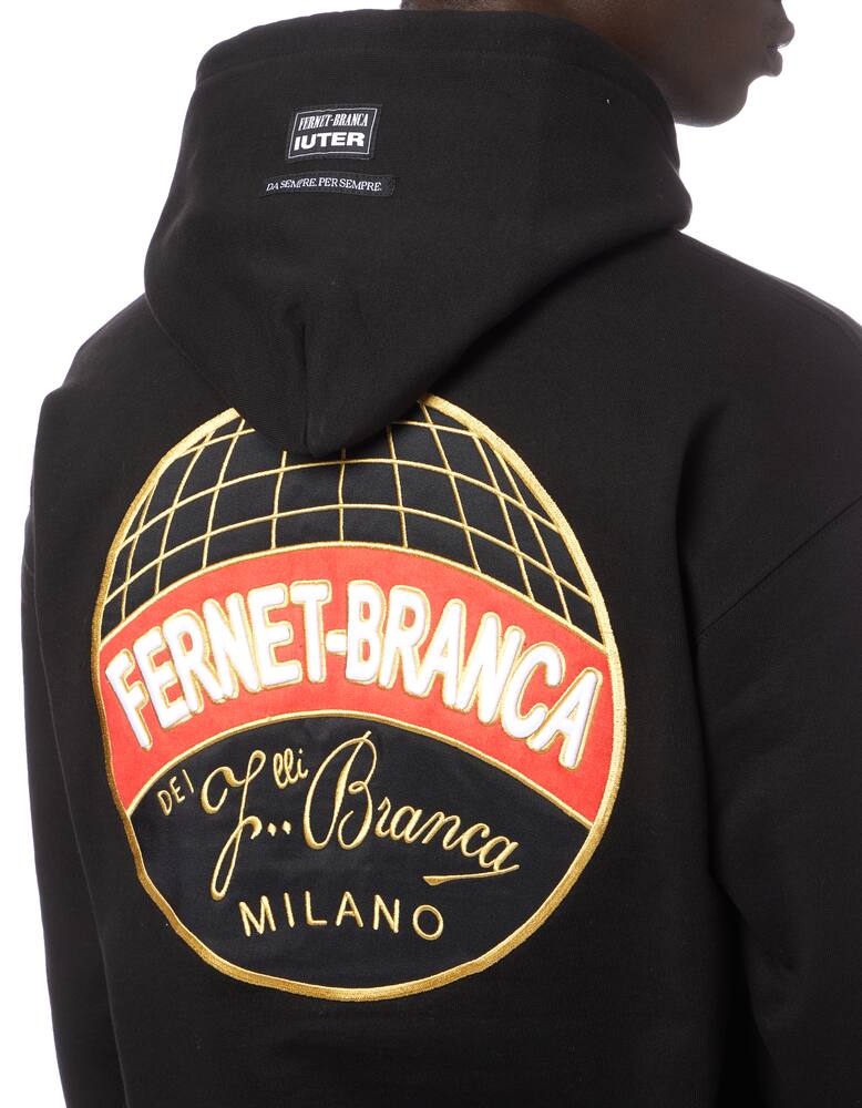 rinascente Iuter Felpa con cappuccio fernet ricamata