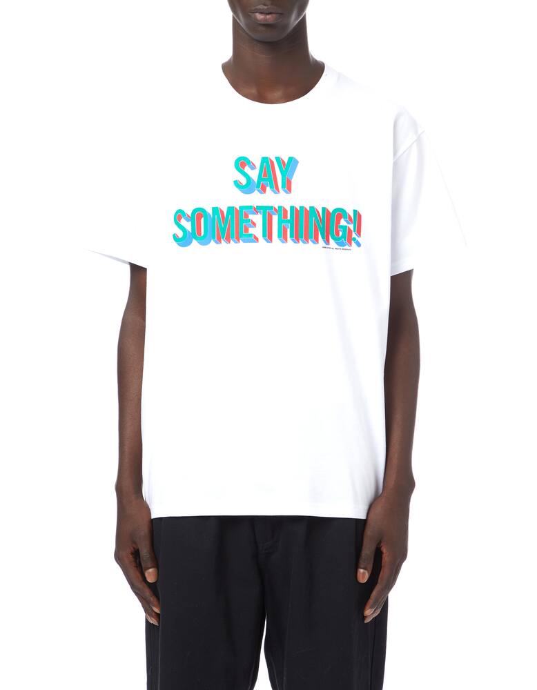 rinascente Iuter Maglietta girocollo say something con stampa