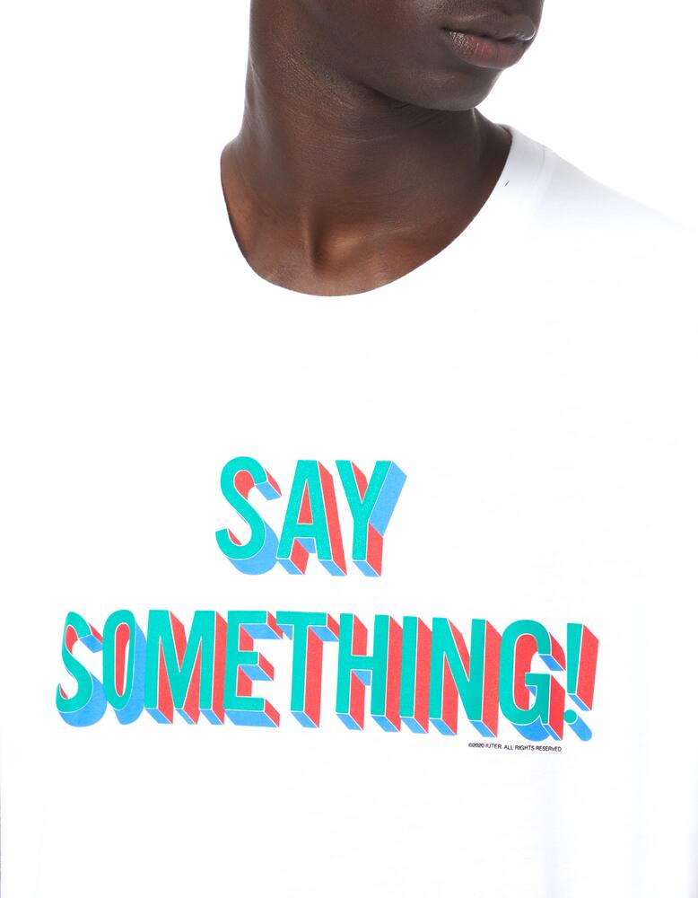 rinascente Iuter Maglietta girocollo say something con stampa