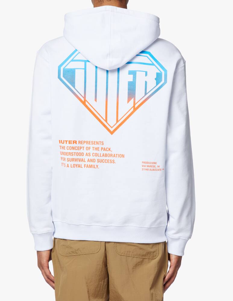 rinascente Iuter Felpa con cappuccio doppio logo - bianco